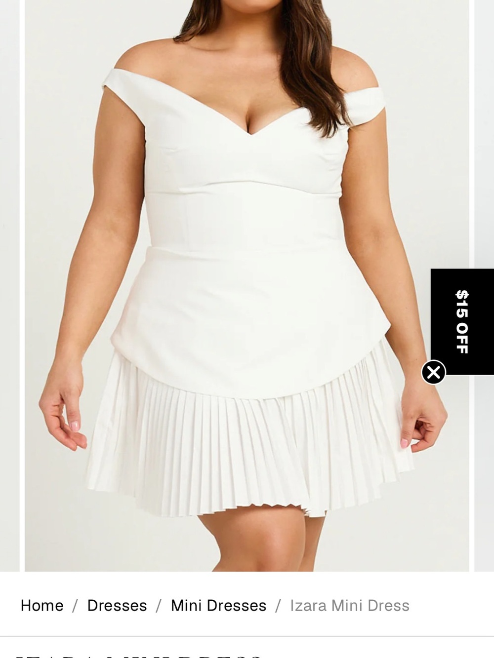 Showpo White Mini Dress Izara Mini Off the Shoulder Dress